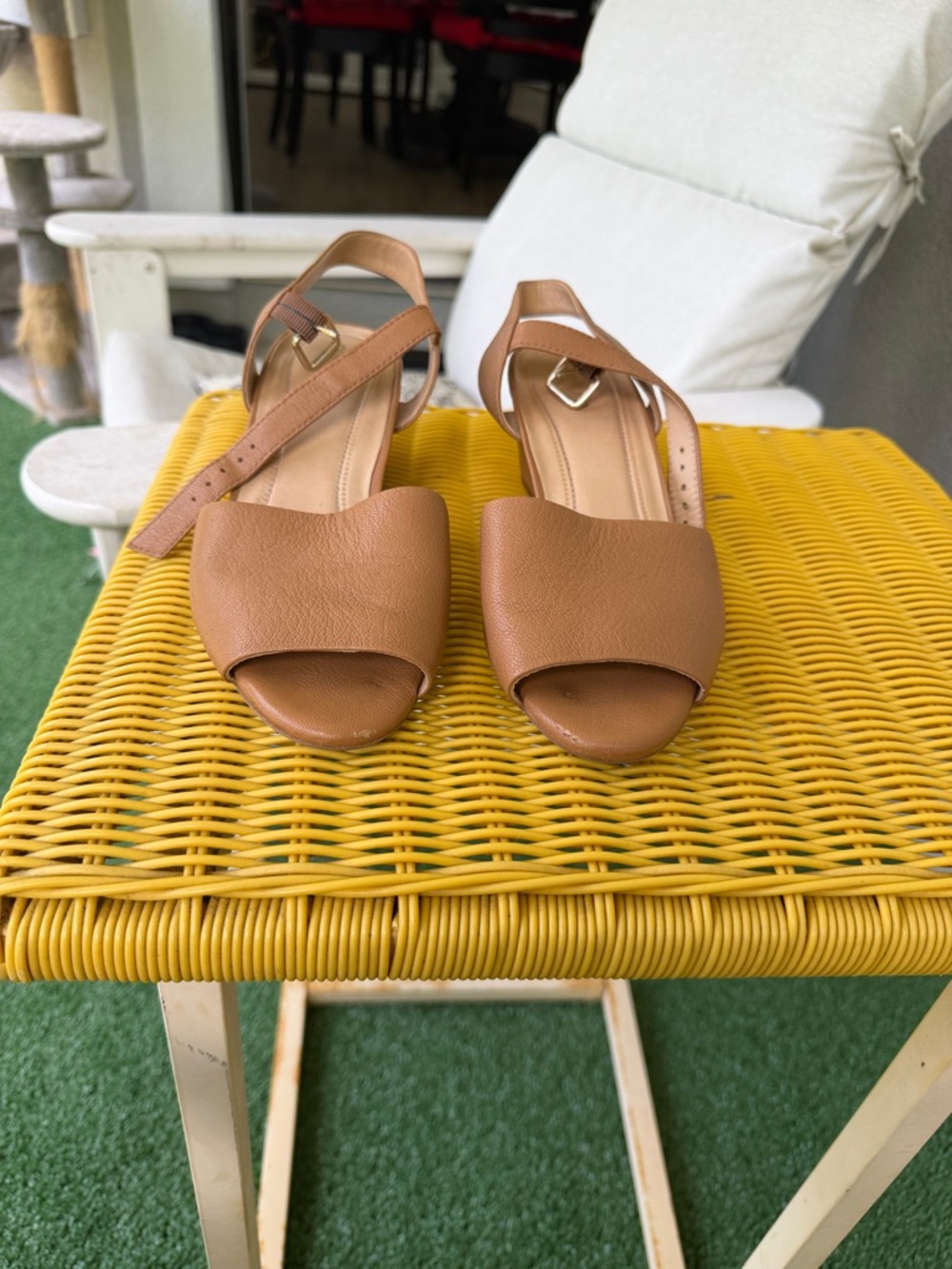 Nurture Women’s Open-Toe Ankle Strap Sandals - Tan Color, Size 7 1/2